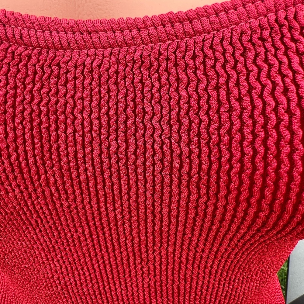Bond-Eye Australian ‘Baywatch Red’/Blood Orange Shimmer One-Piece Swimsuit, NWT - Picture 6 of 16